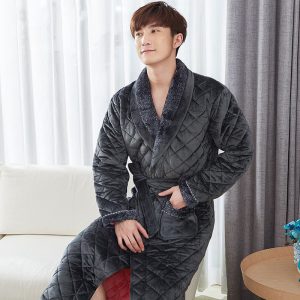 Men's Luxury Black Bathrobe