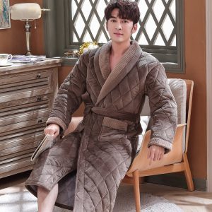 Men's Luxury Brown Velvet Robe