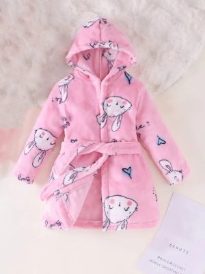 Pink Terry Cloth Bathrobe for Children