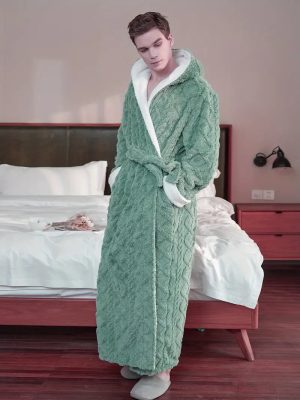 Thick Terry Cloth Hooded Robe