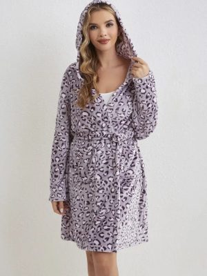 Terry Cloth Hooded Bathrobe