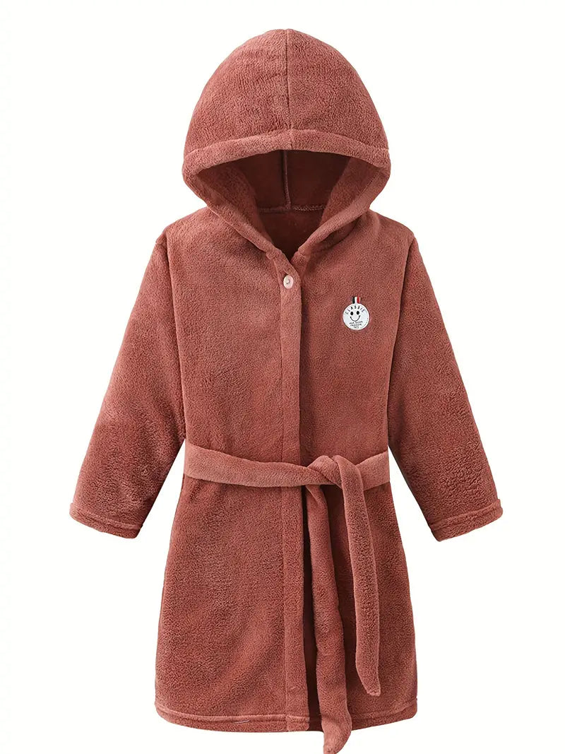 Warm Solid-Color Bathrobe for Kids - Image 4