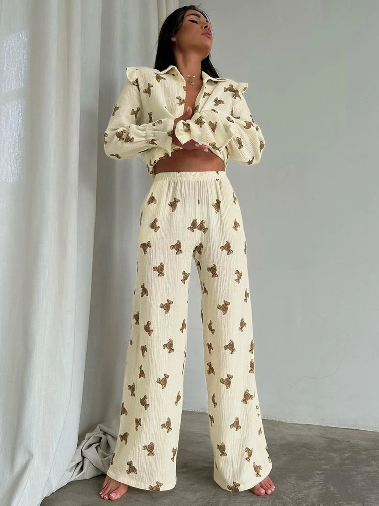 Beautiful Women's Cotton "Teddy Bear" Pajamas