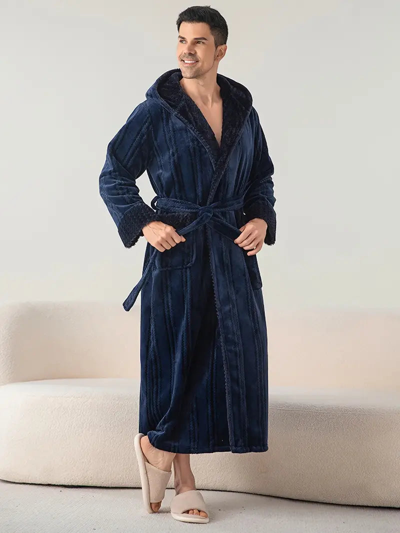 Fleece-Lined Terry Bathrobe - Image 2