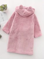 Girls' Bathrobe with Bear Pattern