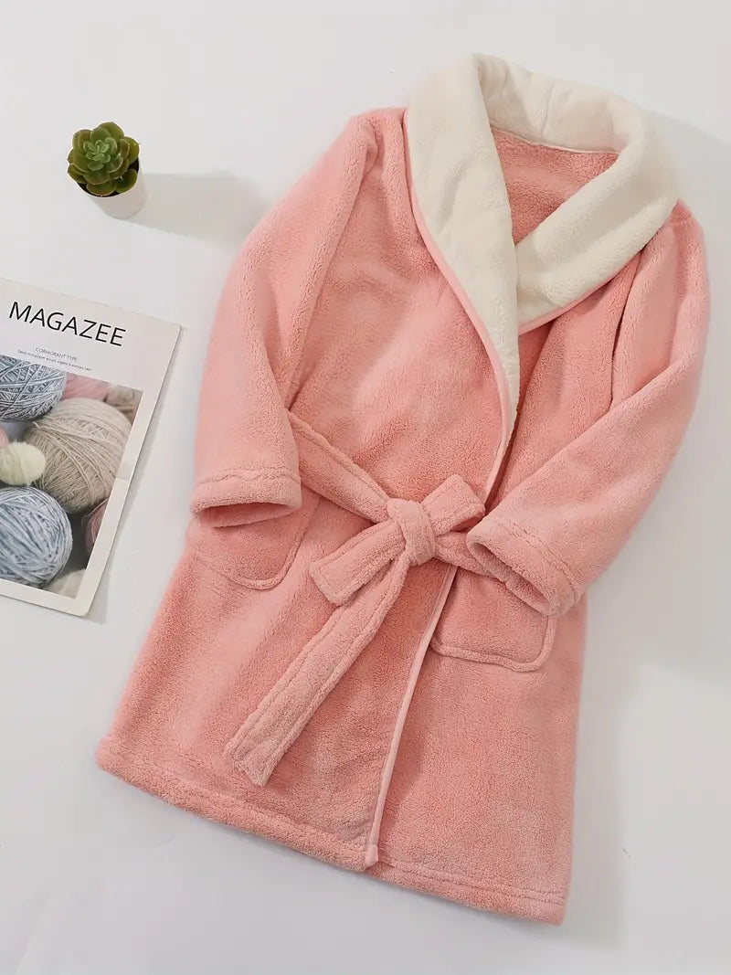Children's Bathrobe with Belt and Pockets - Image 3