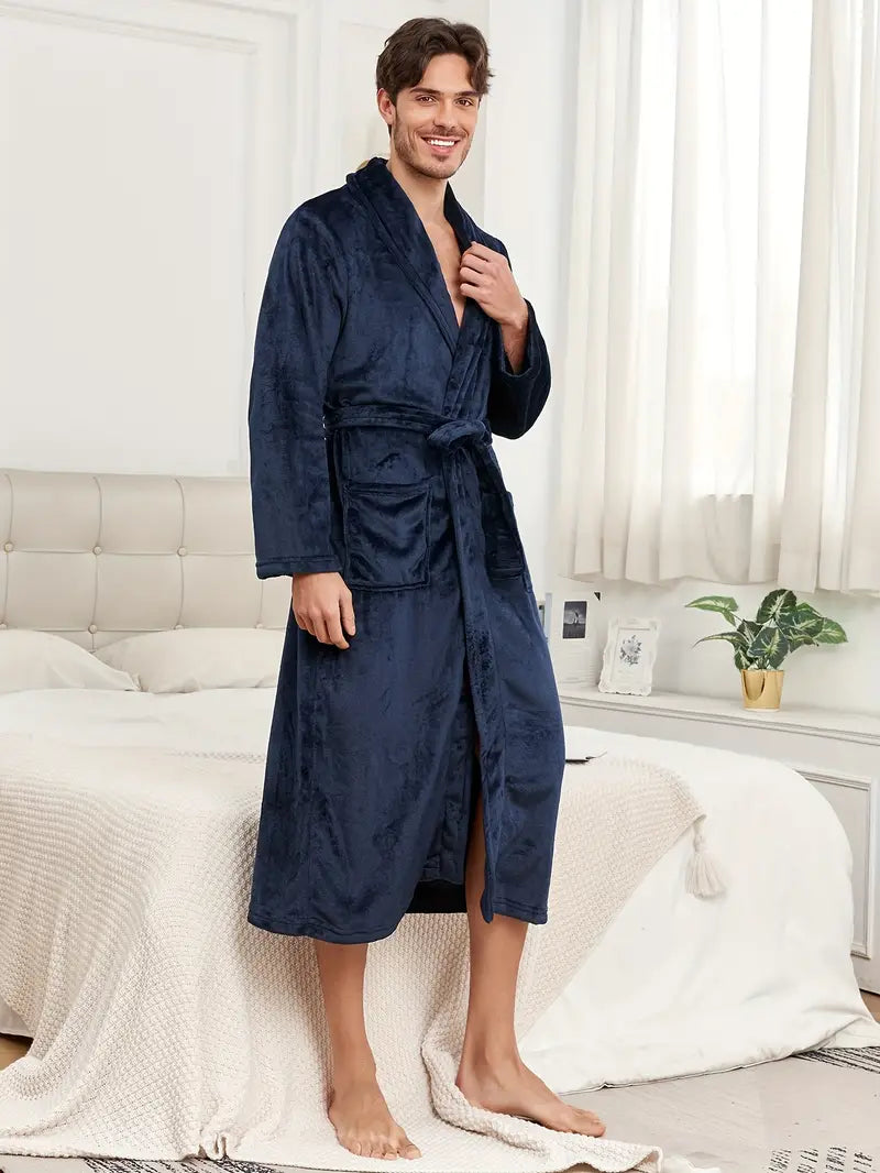 Simple, Warm Fleece Bathrobe - Image 3