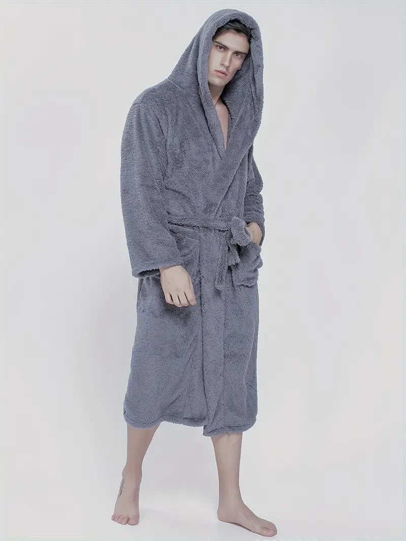 Soft and Warm Hooded Bathrobe - Image 3