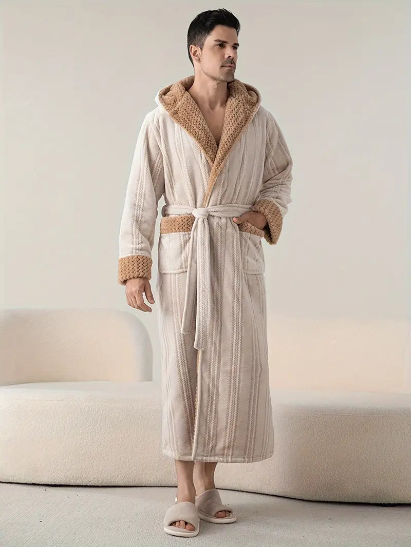 Fleece-Lined Terry Bathrobe - Image 3