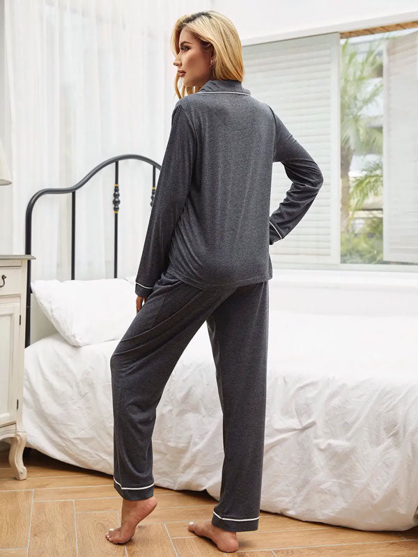 "Harmonie Nocturne" Women's 2-Piece Grey Pajamas