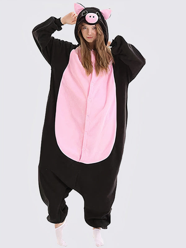 "Black Pig" Women's Pajama Onesie - Image 2