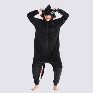 Women's "Black Dragon" Pajama Onesie