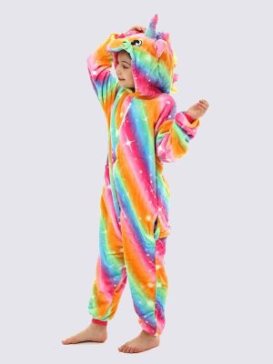 "Multicolor Starry Unicorn" Girls' Pajama Jumpsuit