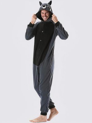Men's "Raccoon" Onesie Pajamas