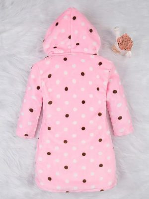 Children's Polka-Dot Fleece Bathrobe