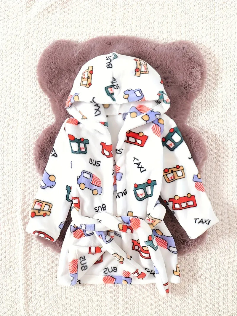 White Fleece Bathrobe for Children - Image 2