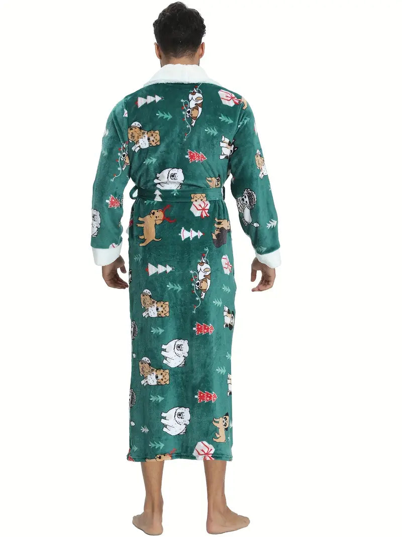 Warm Christmas Fleece Robe
