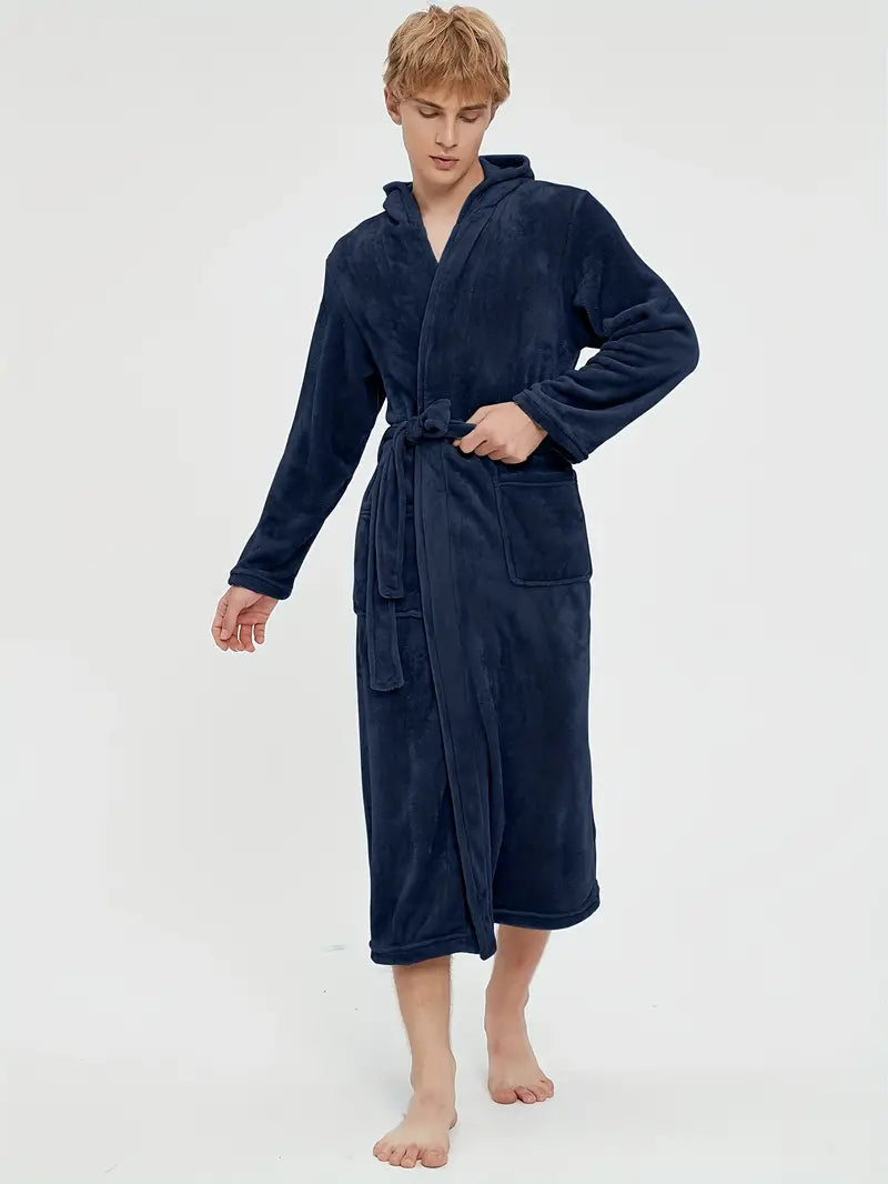 Comfortable Fleece Bathrobe with Hood - Image 7