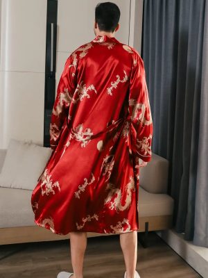 Luxurious and Soft Bathrobe with Dragon Pattern