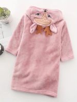 Children's Terry Cloth Bathrobe with Deer Pattern
