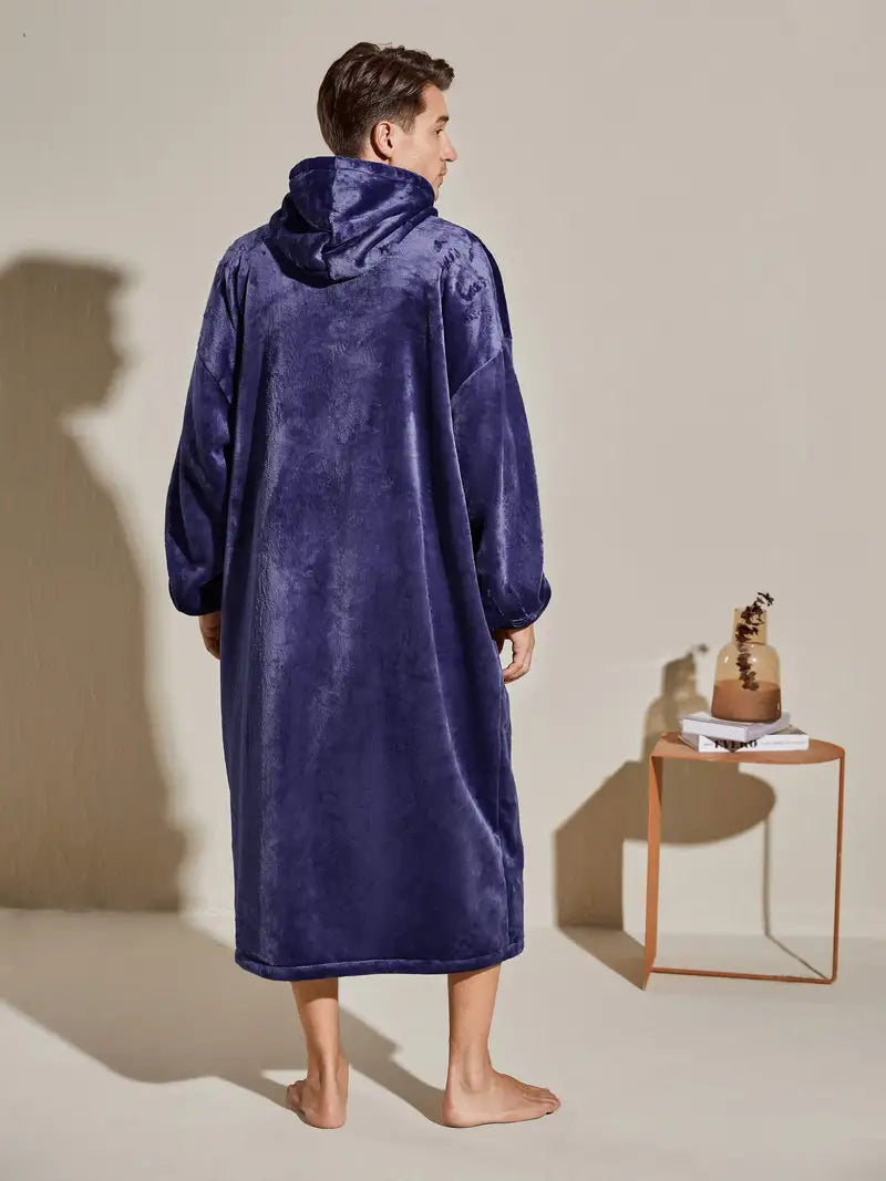 One-Size Flannel Hooded Robe