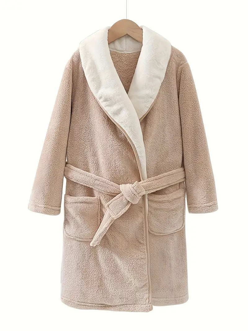 Children's Bathrobe with Belt and Pockets - Image 2
