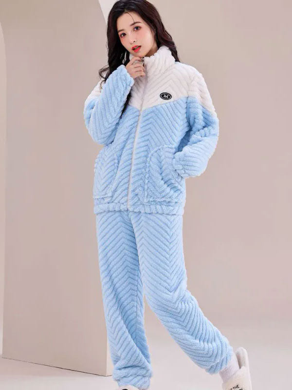 Women's Sky Blue "Polar Dream" Fleece Pajama Set - Image 2