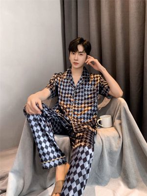 "Peaceful Morning" Men's Satin Pajamas