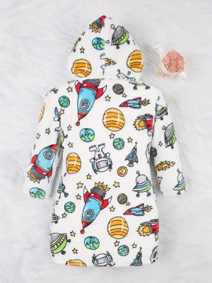 Soft White Terry Cloth Bathrobe for Children