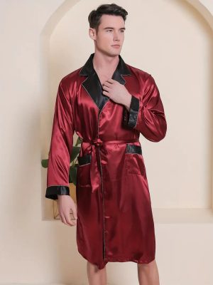Elegant and Luxurious Red Bathrobe
