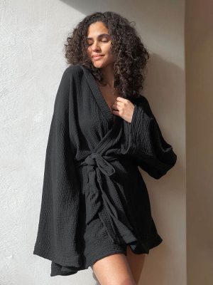 Women's Belted Kimono-Style Robe "Cozy Haven"
