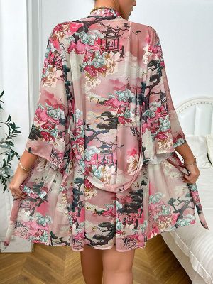 "Satin Breeze" Women's Satin Kimono Robe