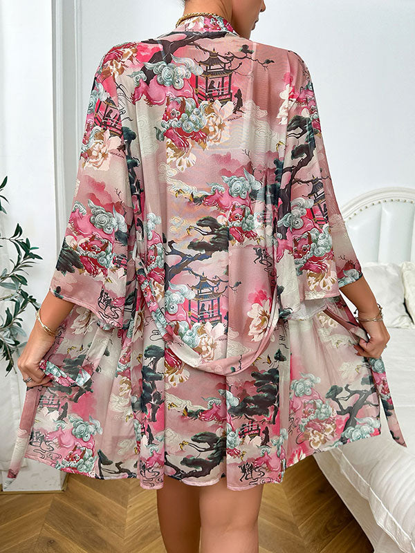 "Satin Breeze" Women's Satin Kimono Robe