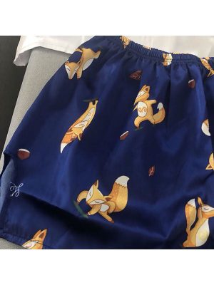 Women's Satin "Fox" Pajama Shorts