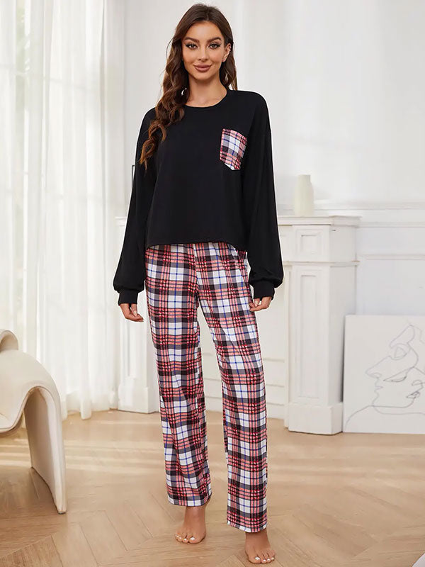 "Caresse Nocturne" Women's Plaid Pajama Pants - Image 2