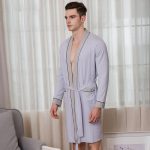Men's Two-Tone Cotton Bathrobe