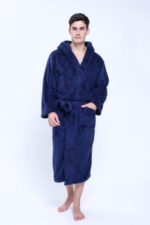 Men's Hooded Fleece Robe
