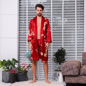 Men's Red Satin Pajamas