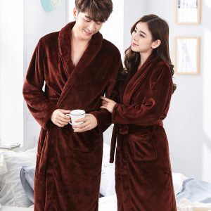 Men's chocolate-colored bathrobe