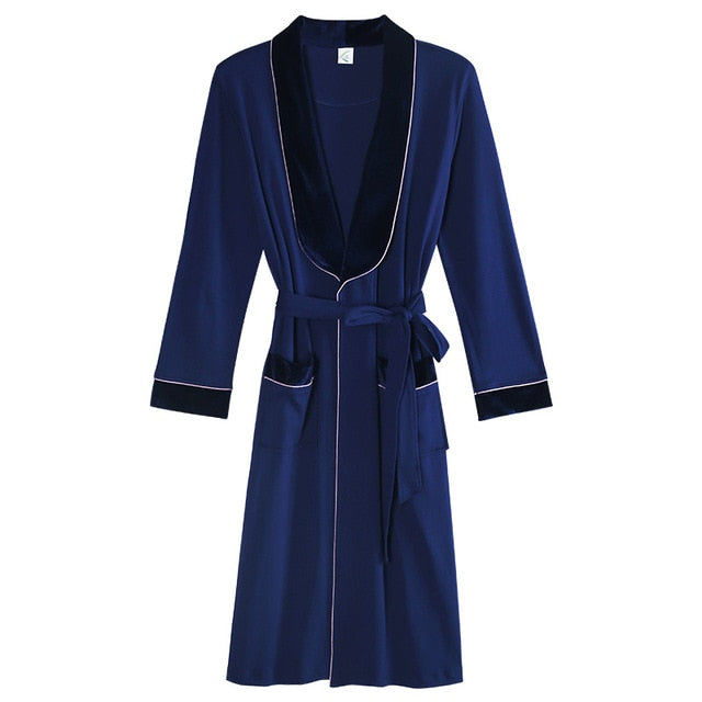 Midnight Blue Men's Bathrobe - Image 2