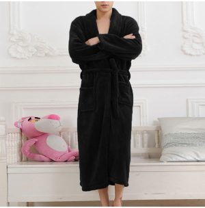 Men's Black Fleece Robe