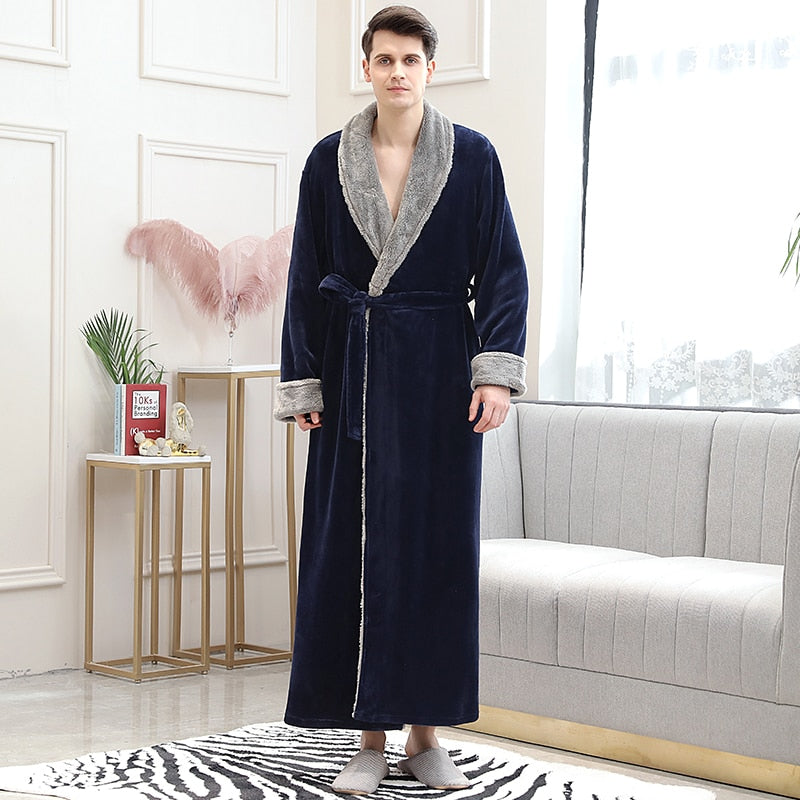 Men's Navy Blue Bathrobe - Image 2