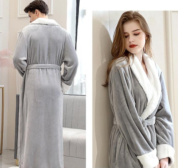 Men's Grey Fleece Robe