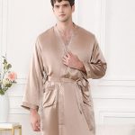 Men's Short Silk Robe
