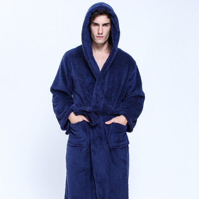 Men's Hooded Fleece Robe - Image 2