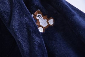 Navy Blue Fleece Bathrobe for Kids