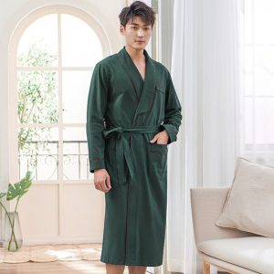 Dark Green Men's Bathrobe