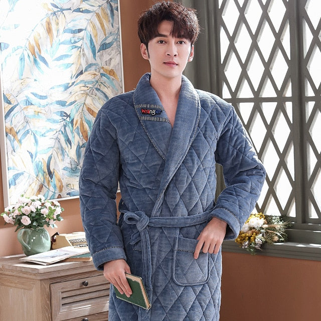 Men's Thick Bathrobe