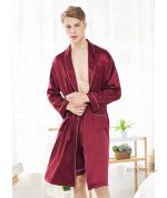 Men's Red Satin Robe