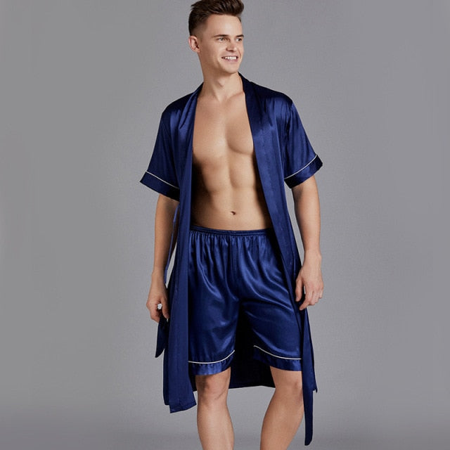 Men's Satin Short Pajamas - Image 2